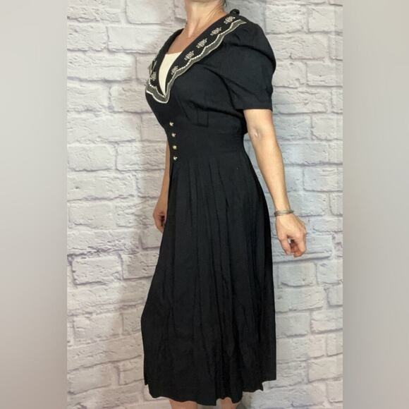 Vintage S.L. Petites sailor collar midi dress - Picture 1 of 6